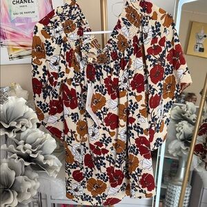 Revolution Floral Blouse in Red and Brown
